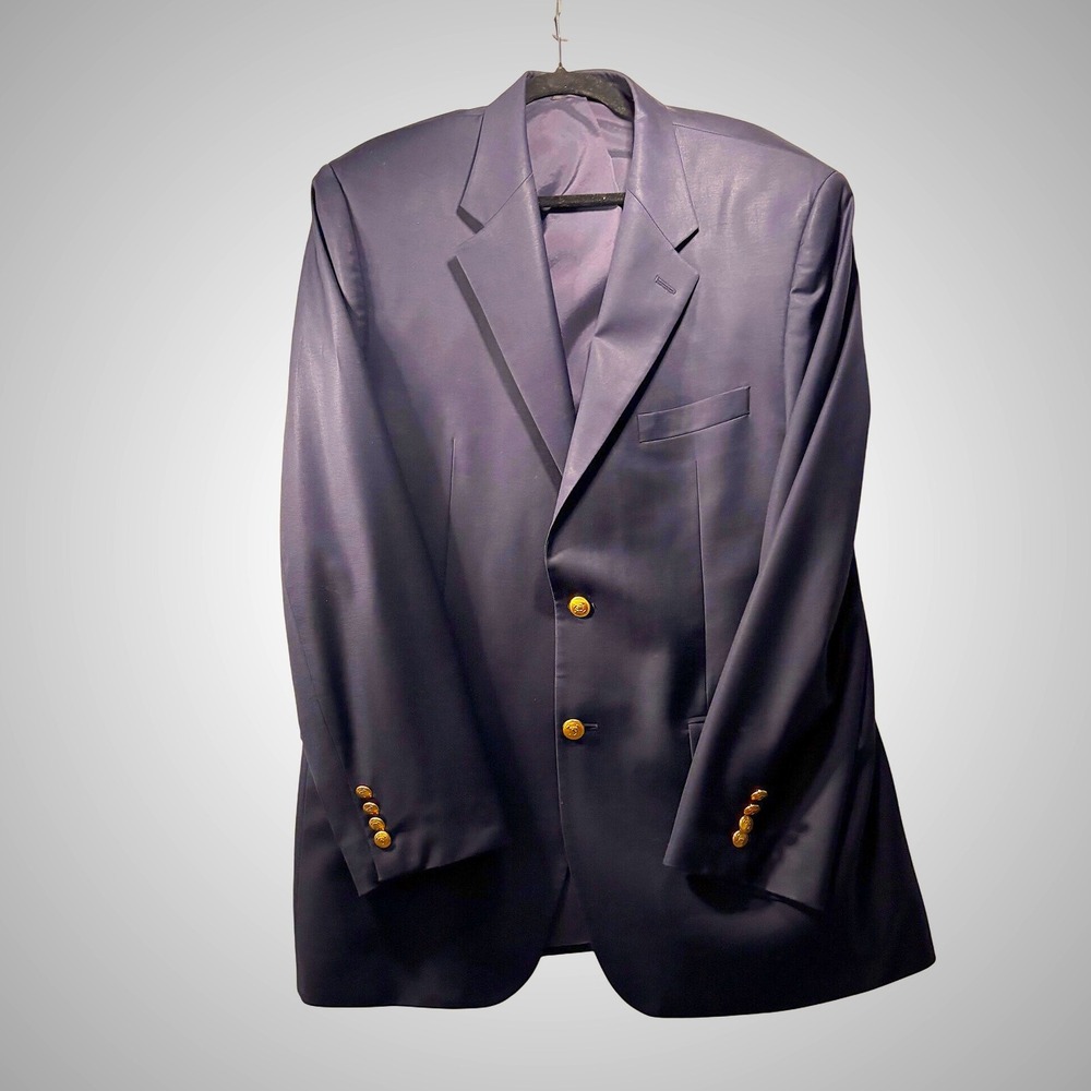 Lauren‎ Ralph Lauren Men's Blazer Navy Blue Wool Size 42LGold Buttons
